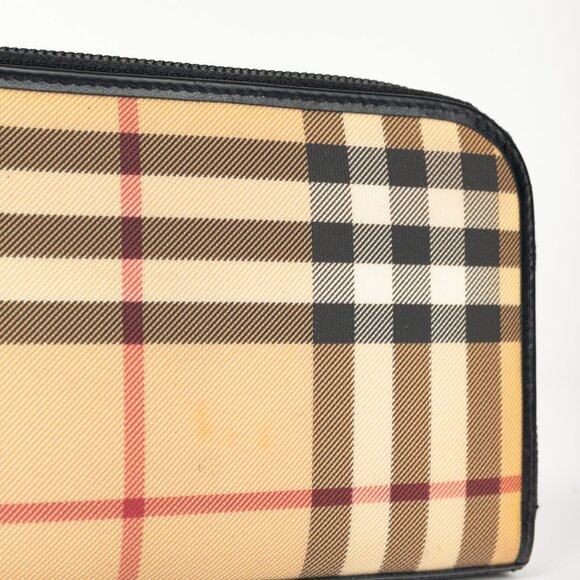 Burberry House-Check Leather-Trim Long Zip Wallet - Picture 5 of 9